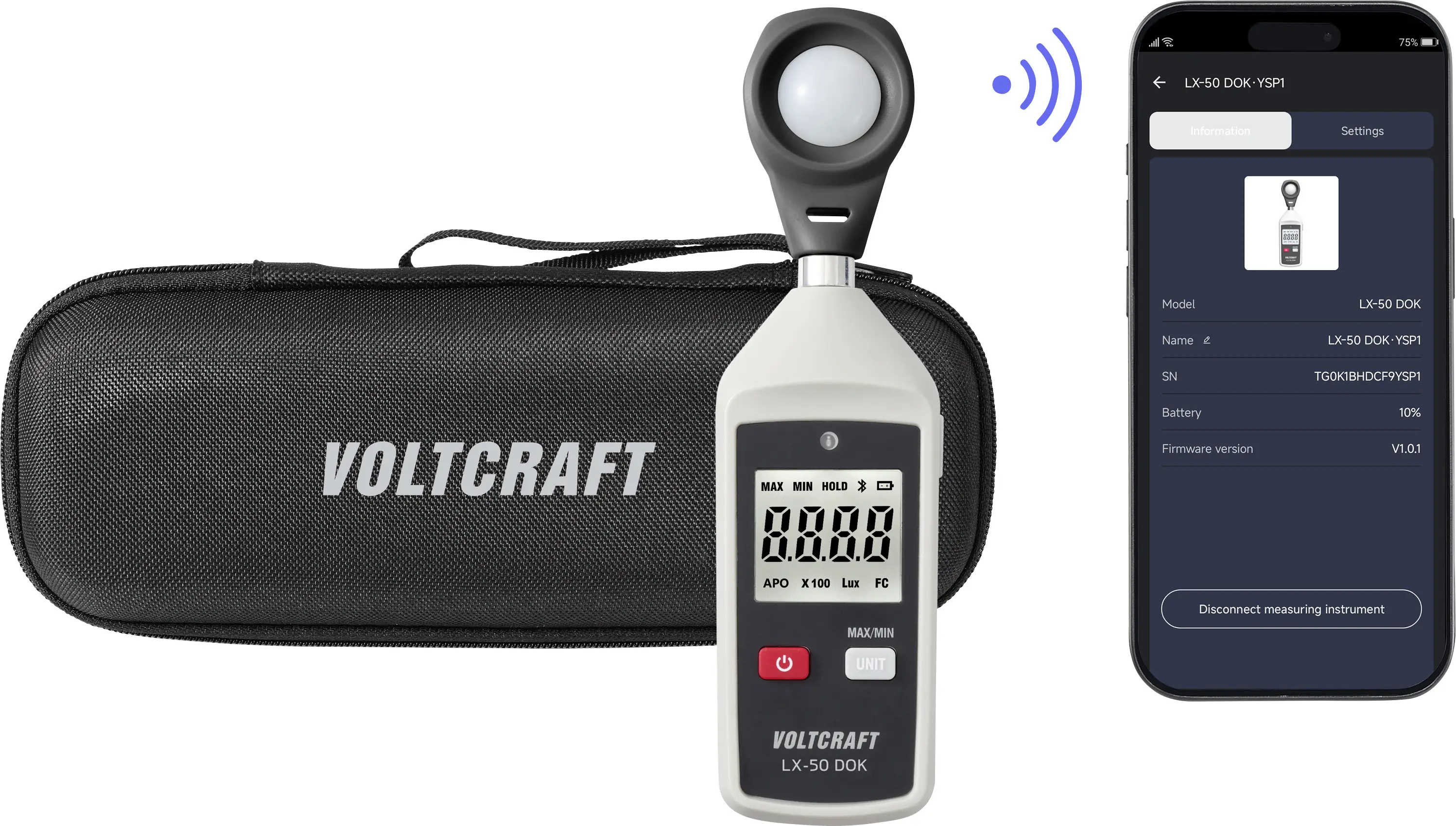 Люксметр VOLTCRAFT VC-18702800 LX-50 DOK, диапазон измерений: 0 - 200000 лк.