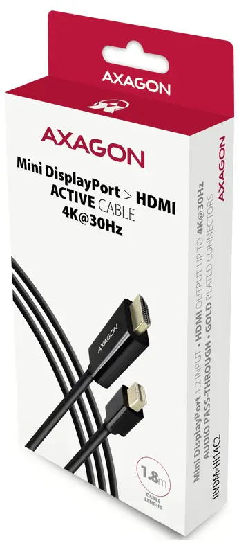 Міні DisplayPort, HDMI адаптер AXAGON RVDM-HI14C2, 180 см