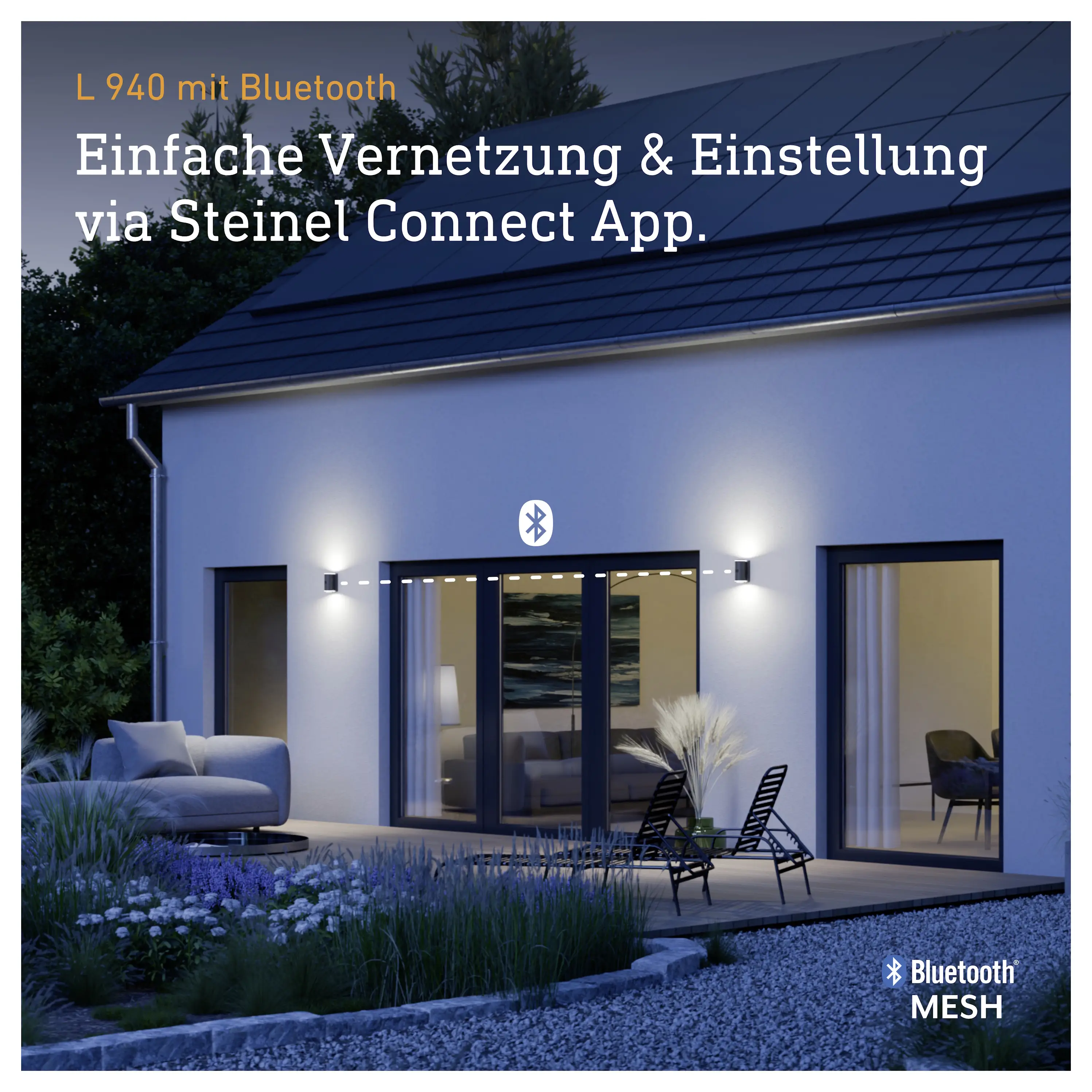 Steinel LED AUSSENLEUCHTE L 940 C ANT 087746 Вуличний настінний світильник 14,5 кВт Колір світлодіода: теплий білий