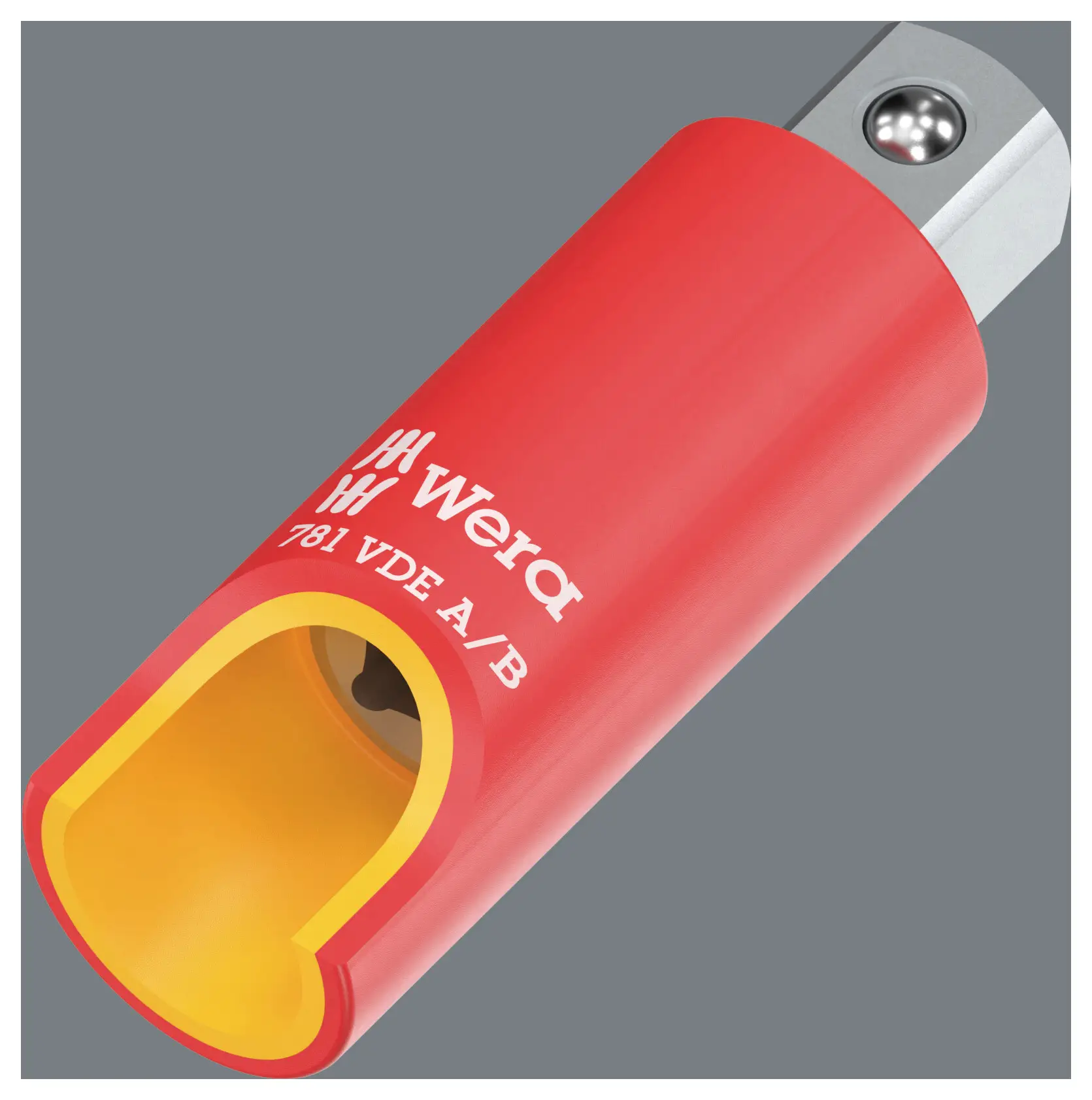 Адаптер для розетки Wera 781 A/B VDE 05024690001, сплошной квадратный, 10 мм (3/8 дюйма), изолированный, с механической блокировко