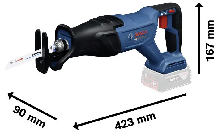 Аккумуляторная сабельная пила Bosch Professional GSA18V-280 06016D1000, бесщеточная, 18 В