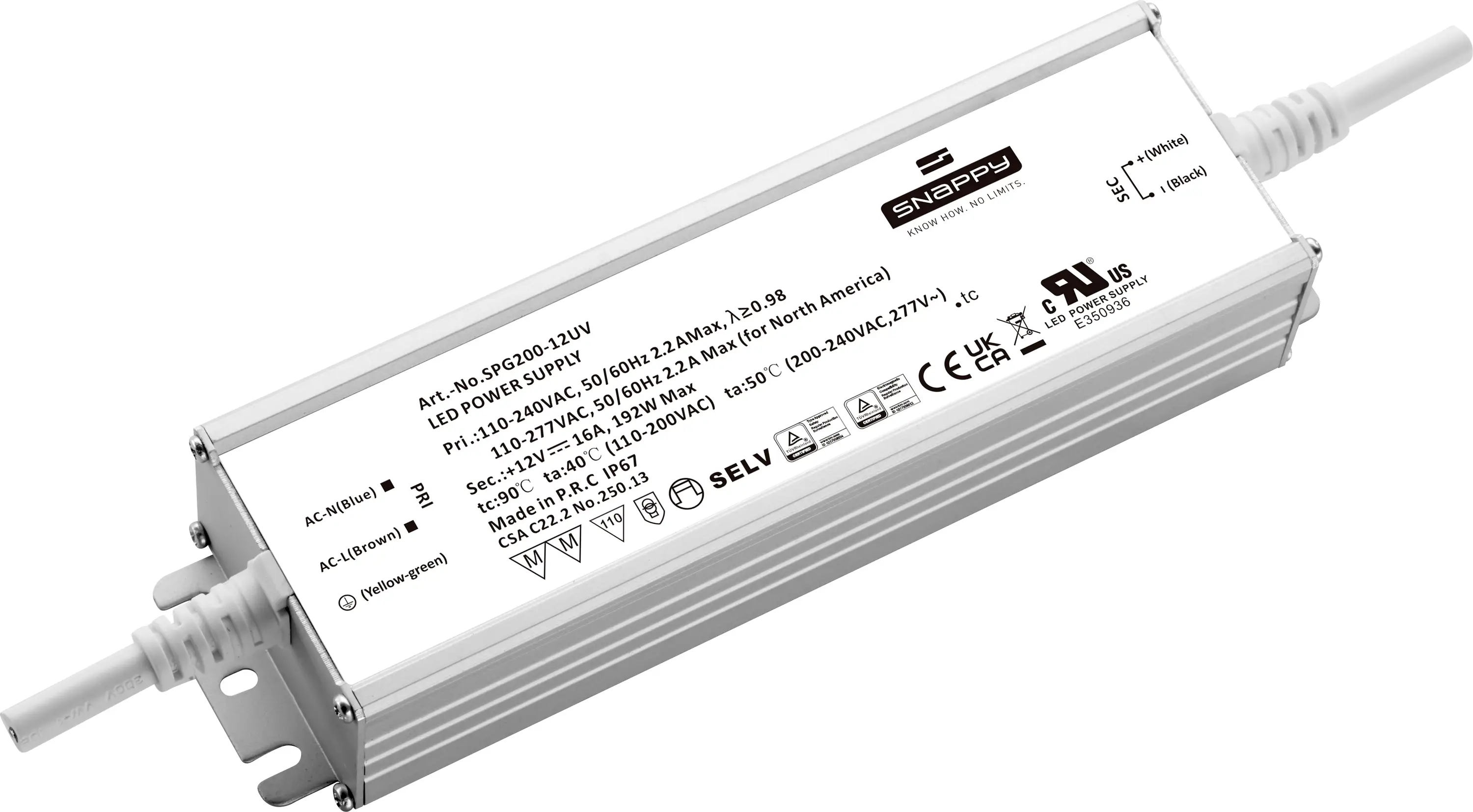 Dehner Elektronik SPG 200-12V LED Driver, постоянное напряжение 200 Вт, 16 А, 12 В/постоянный ток, защита от перегрузки, для наруж
