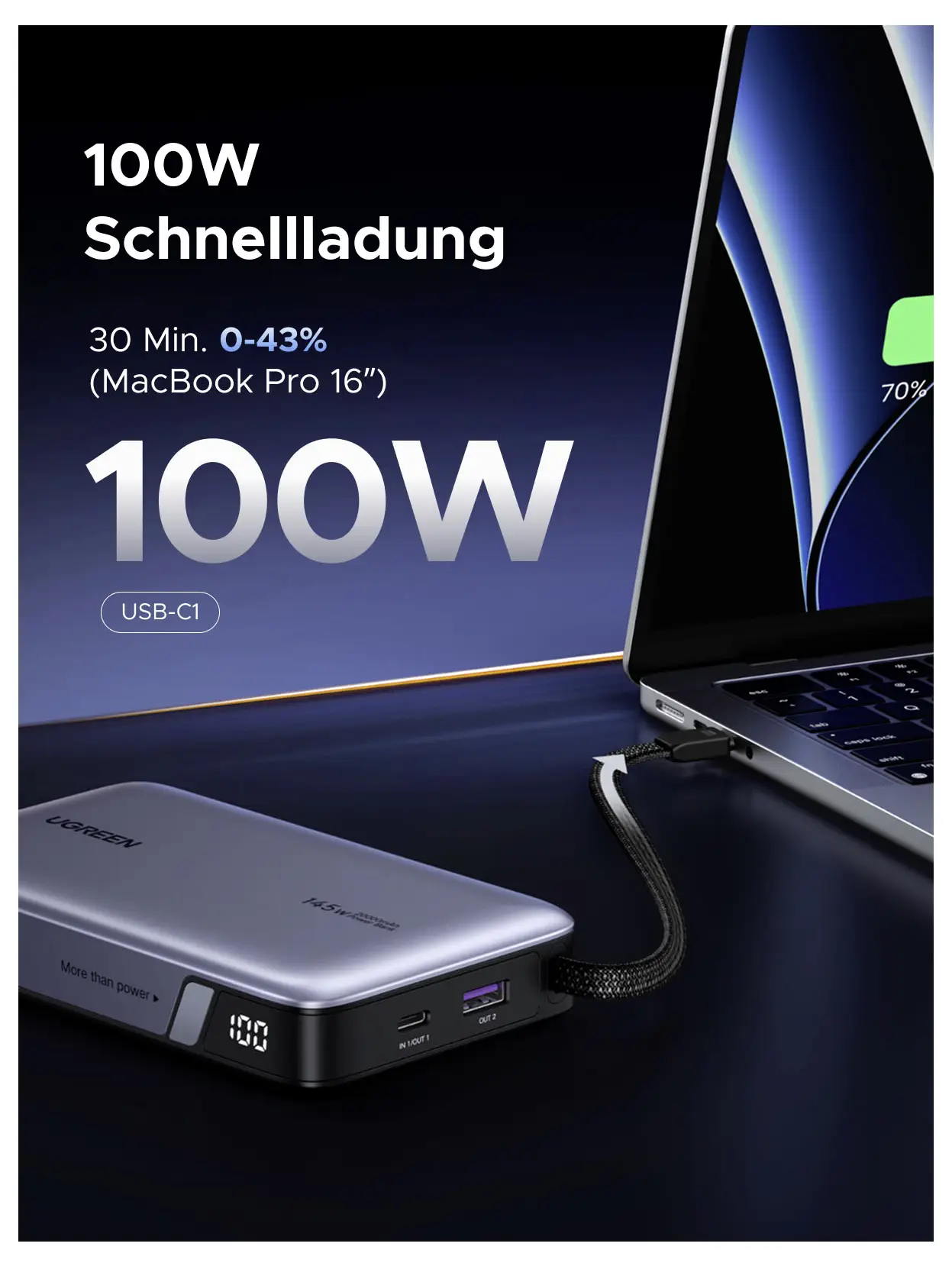 Powerbank UGREEN 20000 mAh Power Delivery 3.0 Li-Ion