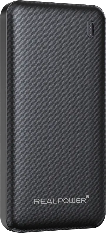 Зовнішній акумулятор RealPower 10000 мАг, швидка зарядка, SuperCharge, Power Delivery, USB-A, USB-C®