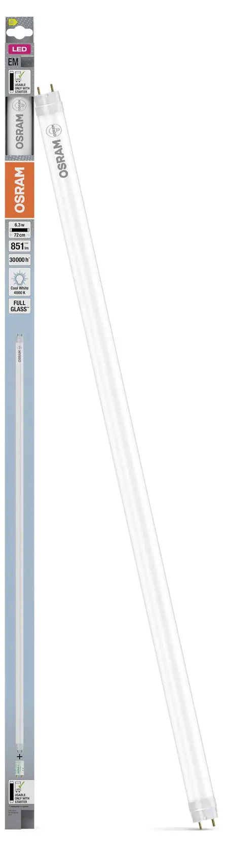 Светодиодная трубка OSRAM HOMELIGHTING 4099854753237 G13 6,3 Вт, белая