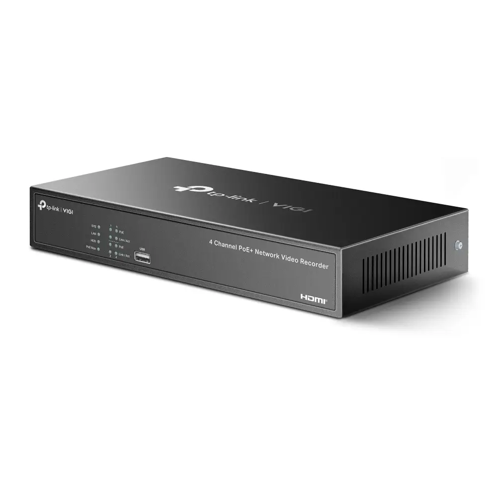 TP-LINK VIGI NVR1004H-4P Мережевий IP-відеореєстратор VIGI NVR1004H-4P 3840 x 2160 пікселів