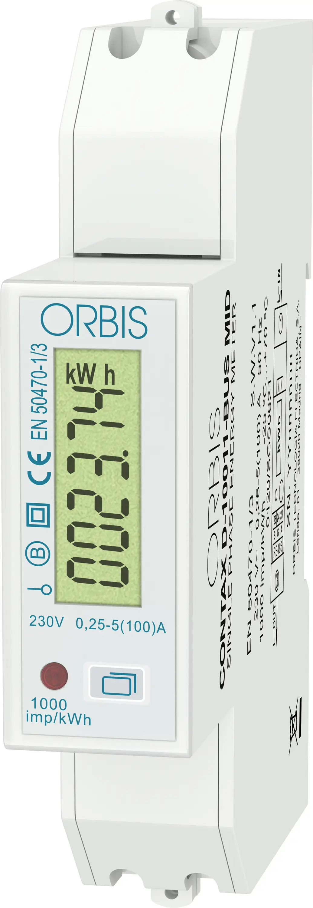 ORBIS Zeitschalttechnik кВт-Zähler OB7010000 Цифровой счетчик переменного тока 100 А Сертификат MID: да 1 шт.