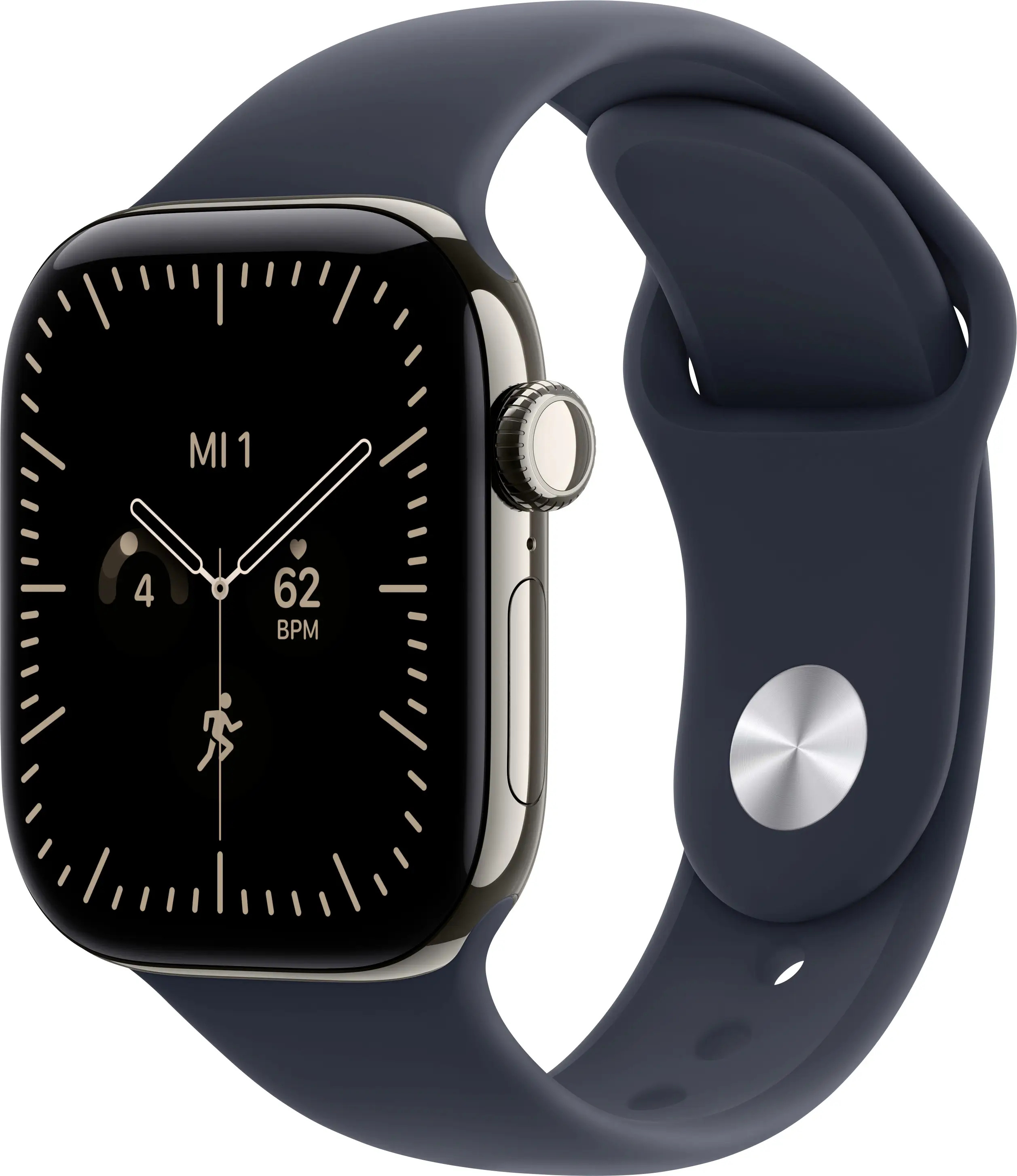 Apple Watch Series 12 GPS + Cellular 42 мм, титановый корпус, спортивный ремешок, синий, размер M/L