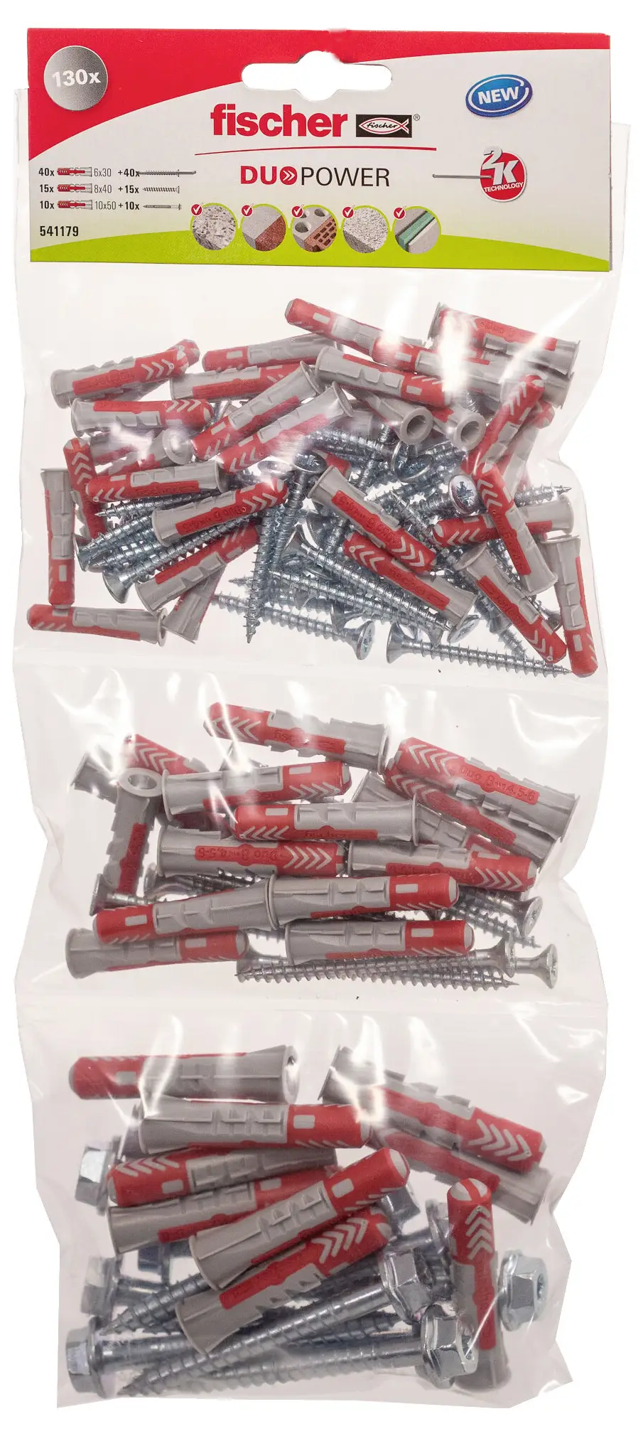 Fischer 541179 DuoPower 2-компонентный дюбель 96 шт.