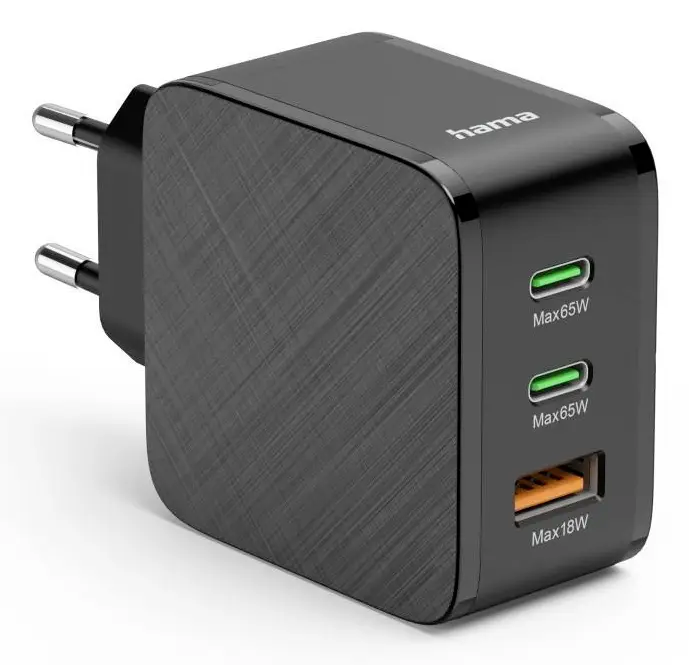Зарядний пристрій Hama 00201965 USB 65 Вт USB-C® 3.0 порт, роз'єм USB типу A. SuperCharge, Quick Charge 3.0, Power Delivery 3.0 Bl