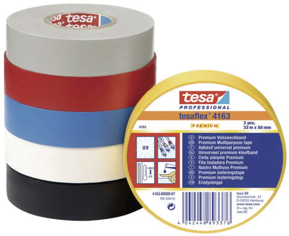 tesa tesaflex® 4163 електроізоляційна стрічка 04163-00178-92 PREMIUM (Д x Ш) 33 м x 15 мм 33 м 1 шт.