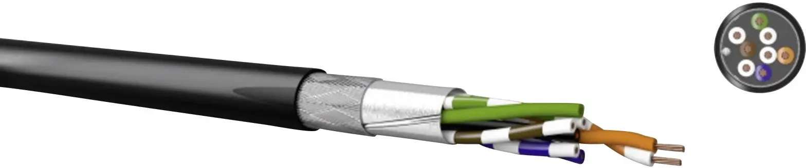 Сетевой кабель Kabeltronik 511826709-1, CAT 5e, SF/UTP, 4 x 2 x 0,13 мм² + 1 x 2 x 0,13 мм², черный, количество единиц на погонный