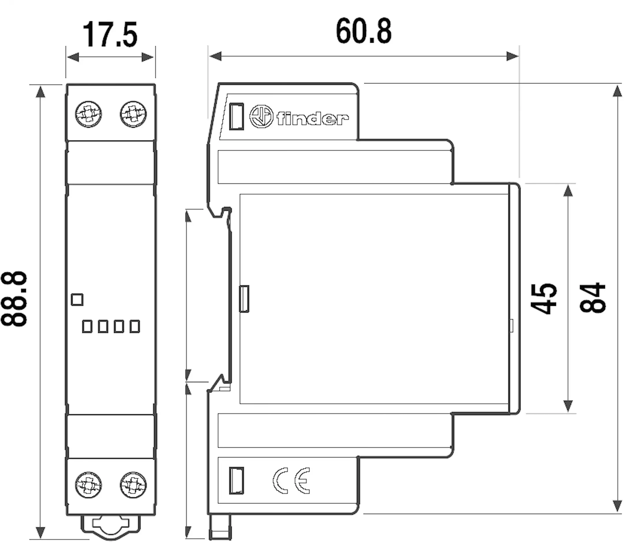 Захист від перенапруги Finder 13.81.8.230.0000, 3700 ВА