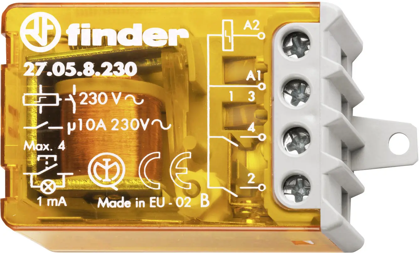 Захист від перенапруги прихованого монтажу Finder 27.05.8.230.0000 2 НО 230 В/AC 10 A 2300 ВА 1 шт.