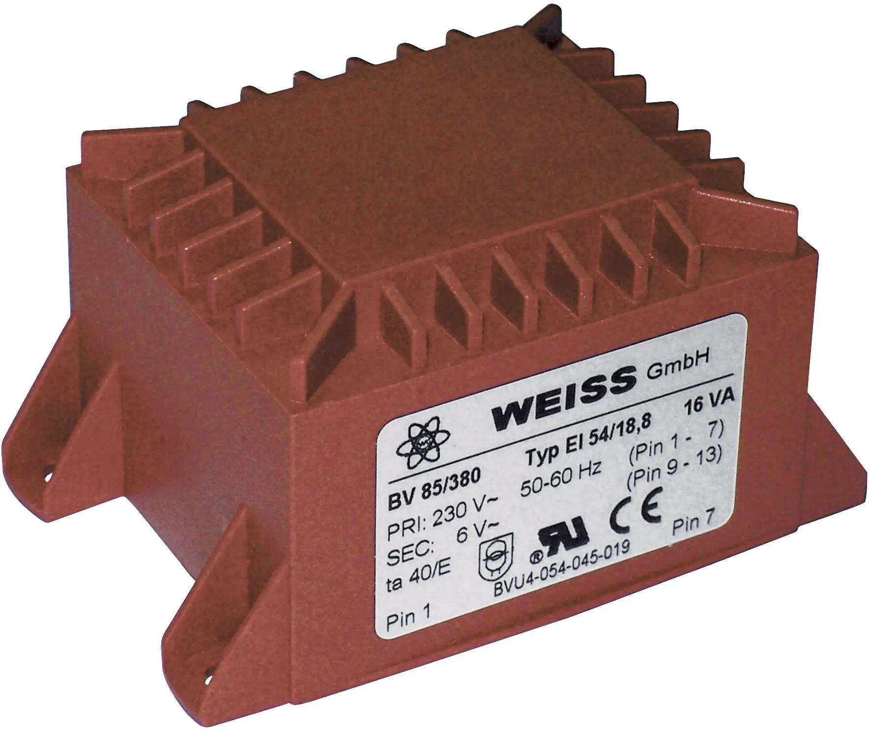 Трансформатор для печатной платы Weiss Elektrotechnik 85/382 16.0VA 230V / 12V / 1333