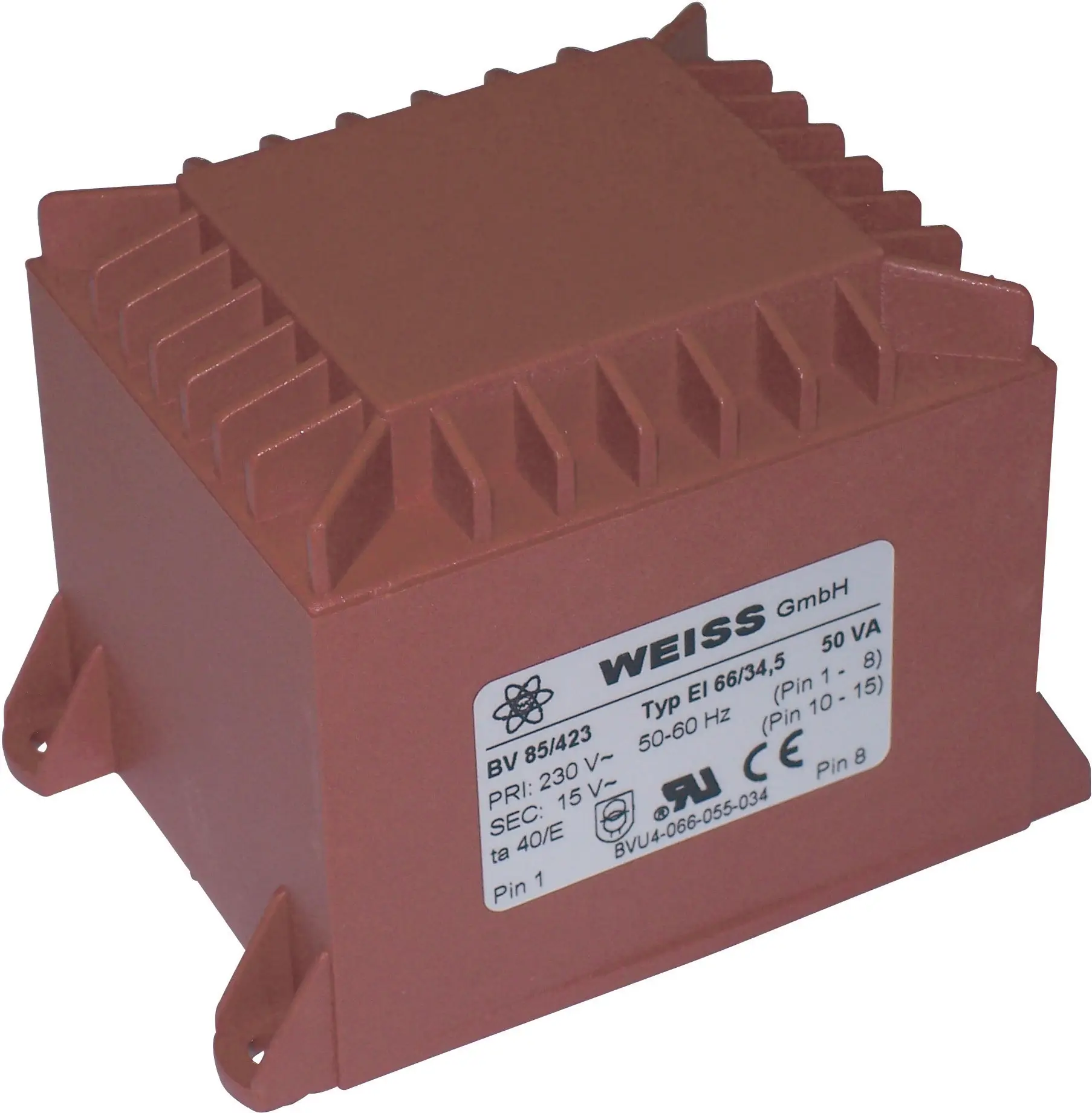 Трансформатор для печатной платы Weiss Elektrotechnik 85/423 50,0 ВА 230В / 15В / 3,3