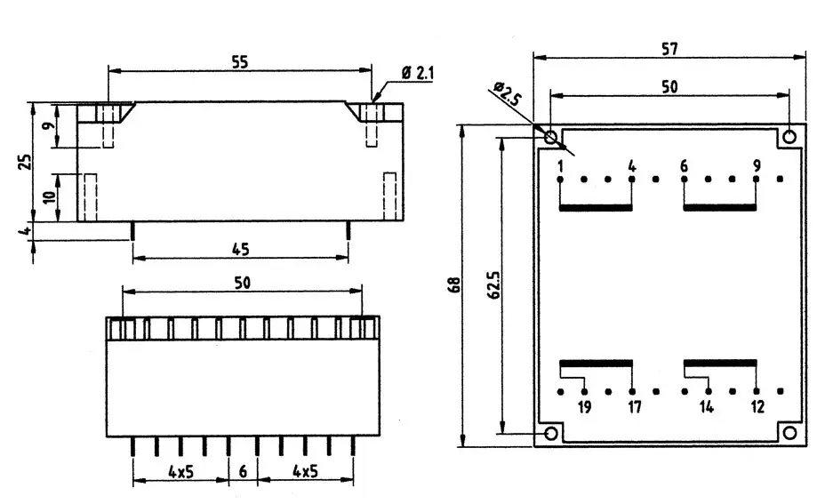 Низкопрофильный трансформатор Weiss Elektrotechnik 14VA 2X12V/583mA