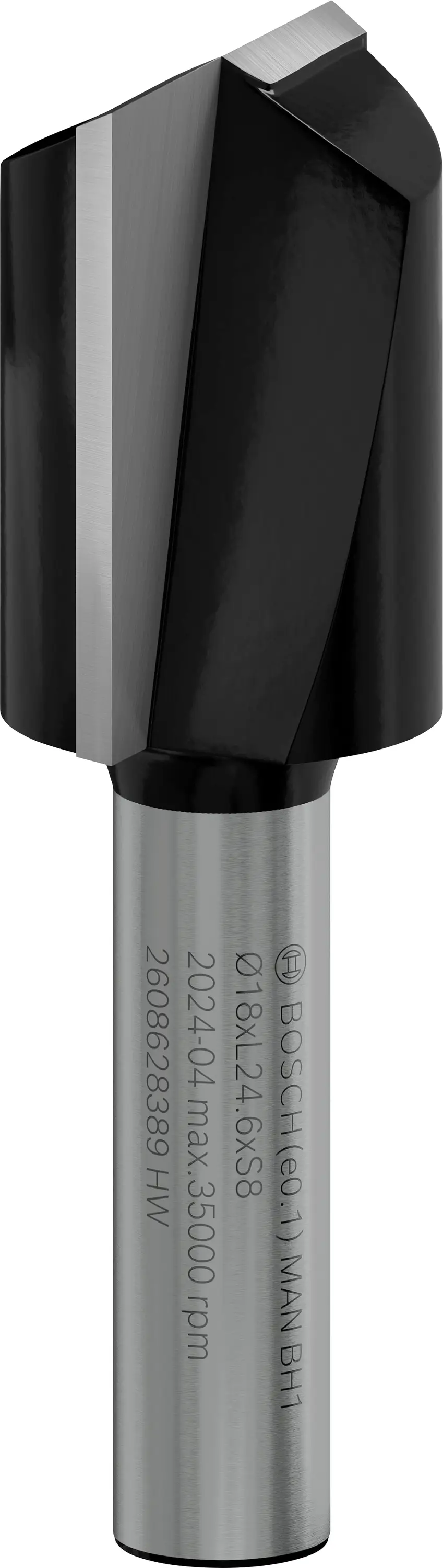 Гайкорез Bosch 2608628389, твердосплавный, длина 56 мм, диаметр изделия 18 мм, диаметр сверла 8 мм.