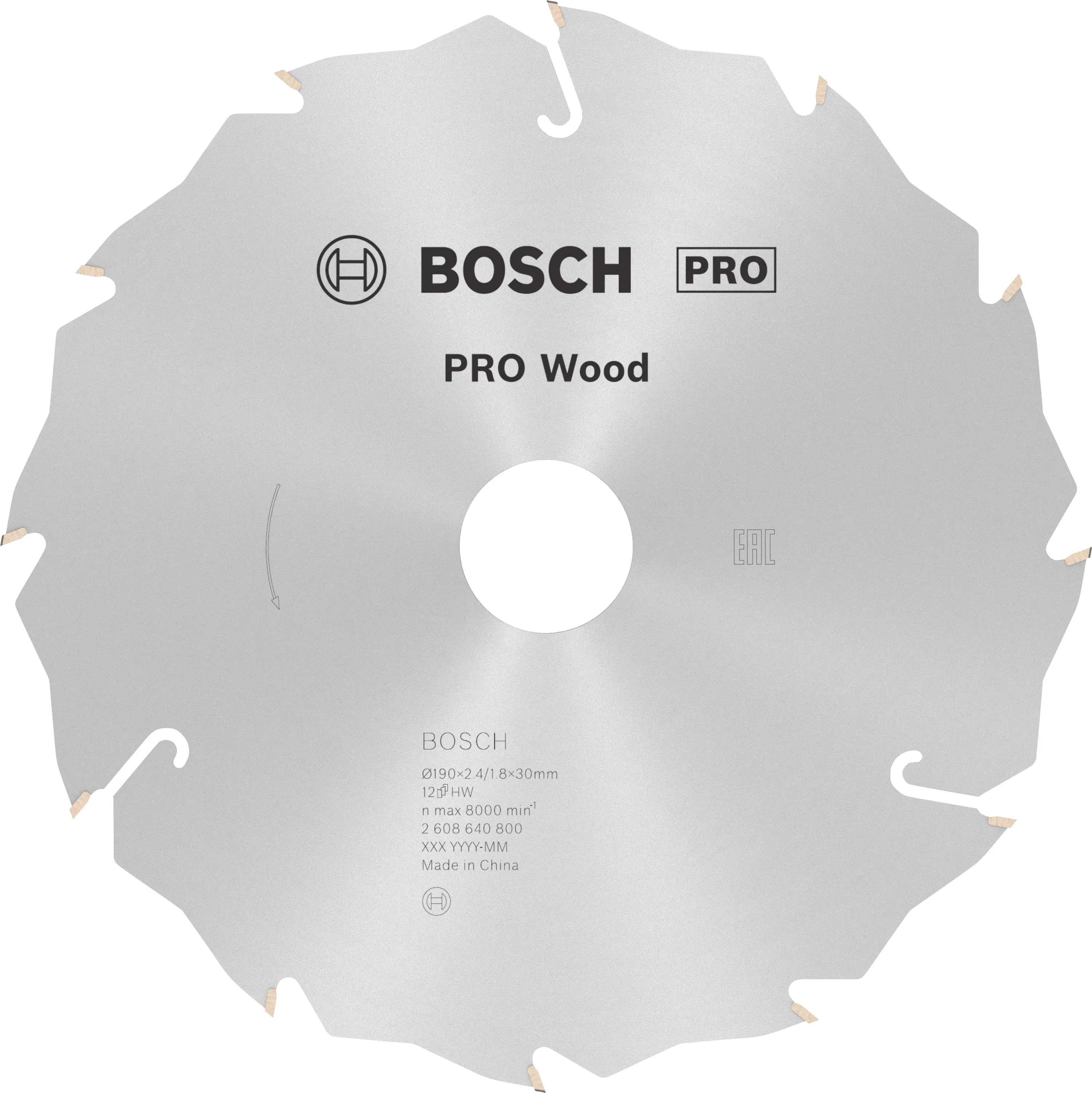 Стандартные принадлежности Bosch для деревообработки: твердосплавный отрезной диск 190 x 30 x 2,6 мм, 1 шт.