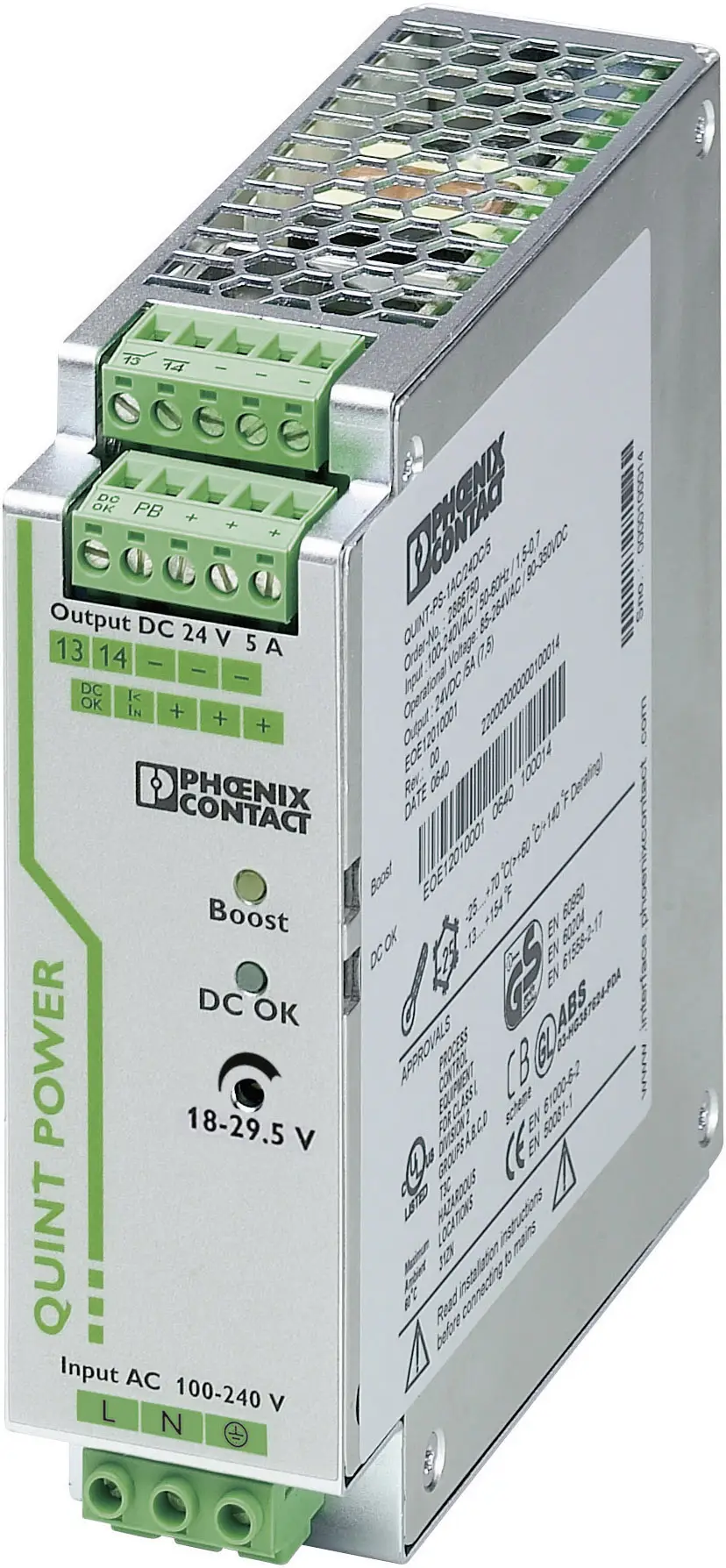 Блок живлення для DIN-рейки Phoenix Contact 2866750 24 В/DC 5 A 120 Вт Кількість виходів: 1 x Опис 1 шт.