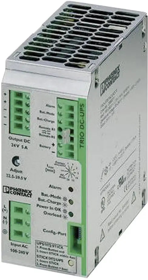 ИБП Phoenix Contact TRIO-UPS/1AC/24DC/ на 5 DIN-рейку, 24 В постоянного тока, 100–240 В переменного тока, 6 А