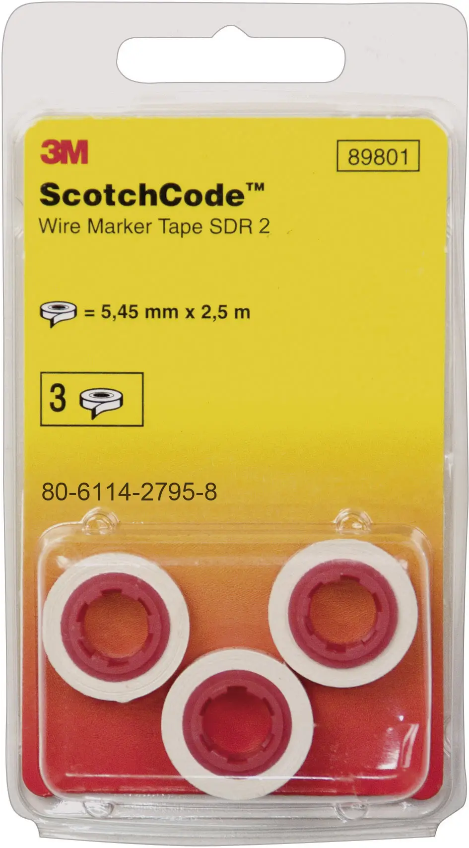 Этикетка самоклеящаяся с печатью 3М 80-6114-2795-8 SDR-2 3 шт.