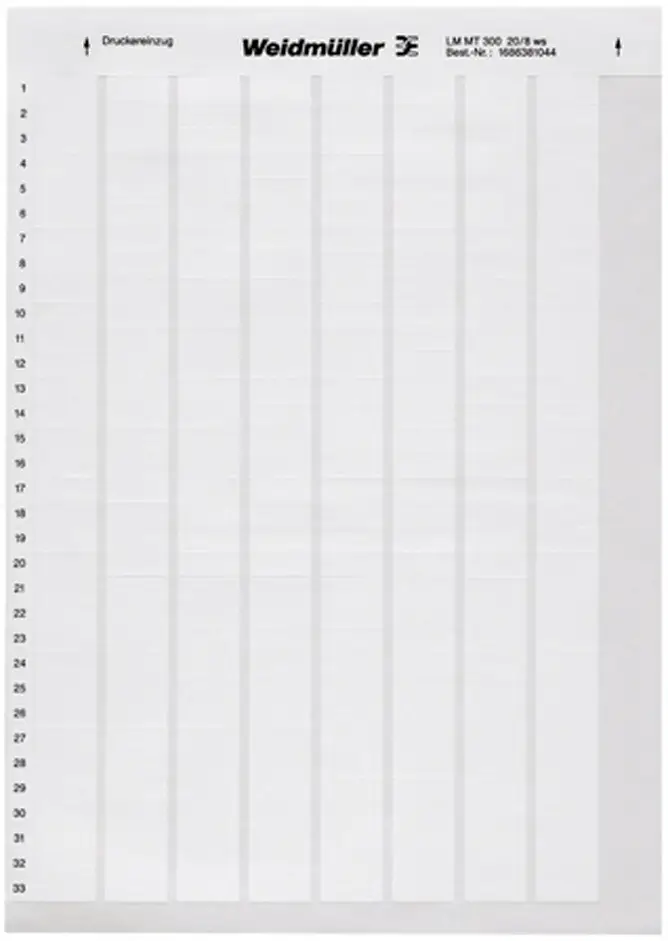 Weidmüller 1695721044-1 LM WRITE ON 23X55 WS Этикетка для кабеля LaserMark 12,7 x 23 мм Цвет поля этикетки: белый Количество этике