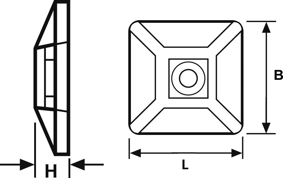 Монтажна розетка для кабельних стяжок HellermannTyton MB4CA/S/-N66-NA-C1 151-28449 100 шт.