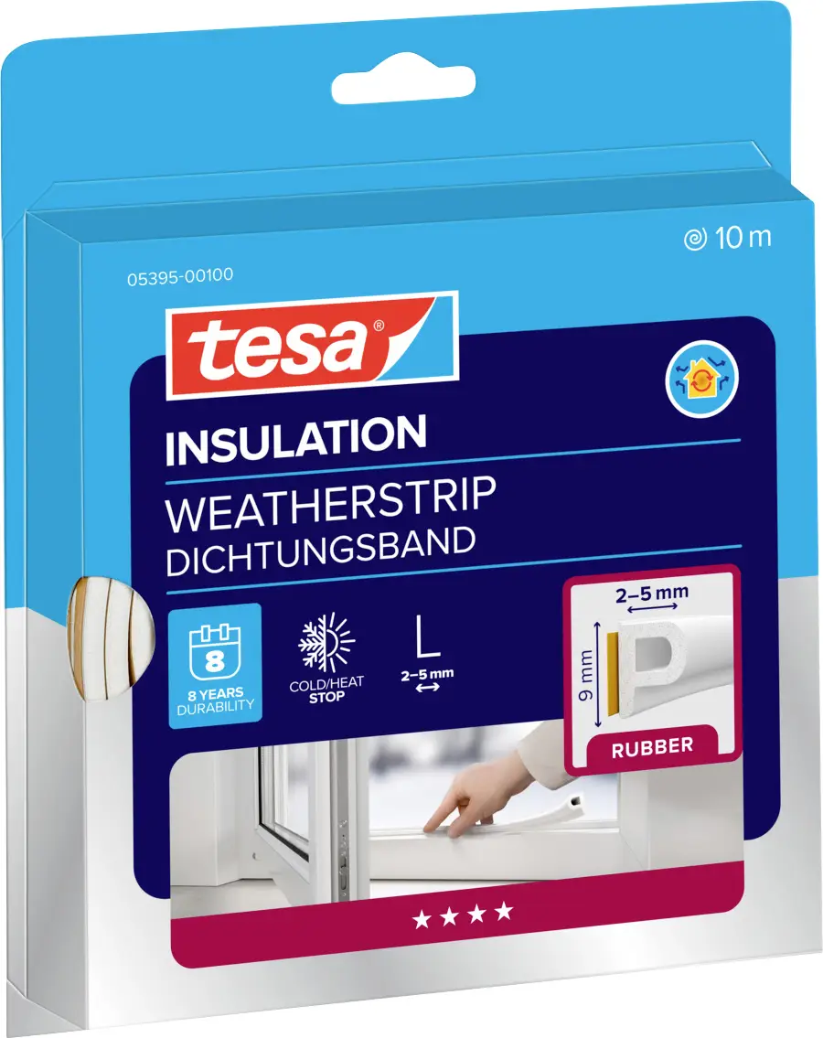 Уплотнительная лента tesa tesamoll® 05395-00100-00, (Д x Ш) 10 м x 9 мм, 10 м, 1 шт.