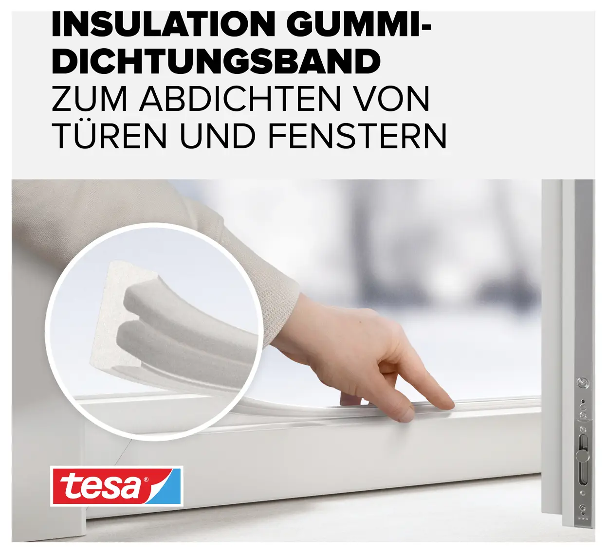 Герметизуюча стрічка tesa tesamoll® 05445-00100-00, (Д x Ш) 10 м x 9 мм, 10 м, 1 шт.