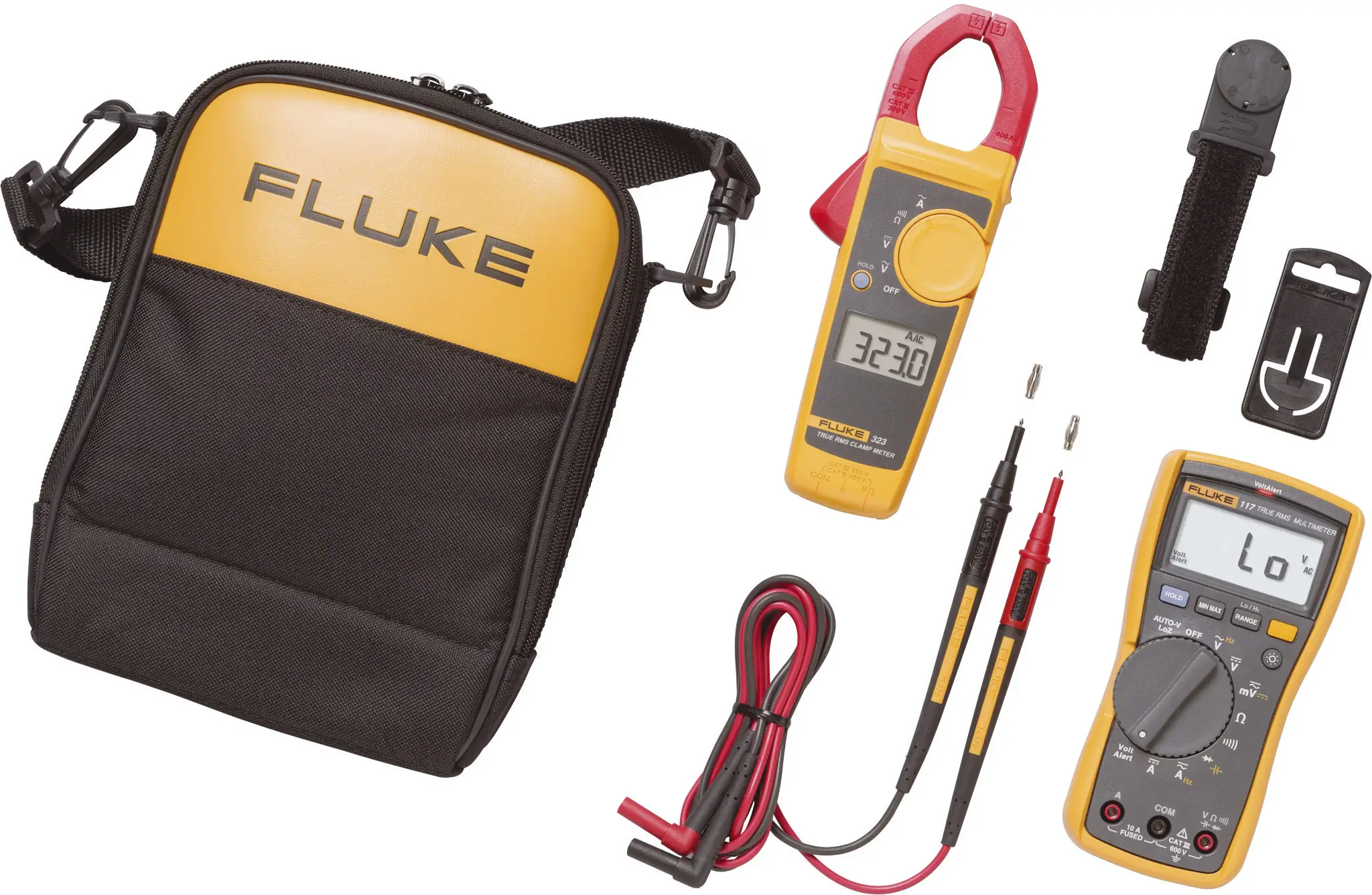 Мультиметр, струмові кліщі Fluke 117/323 4296034, CAT III 600 В, 0,1 мВ - 600 В, 0,001 - 10 А