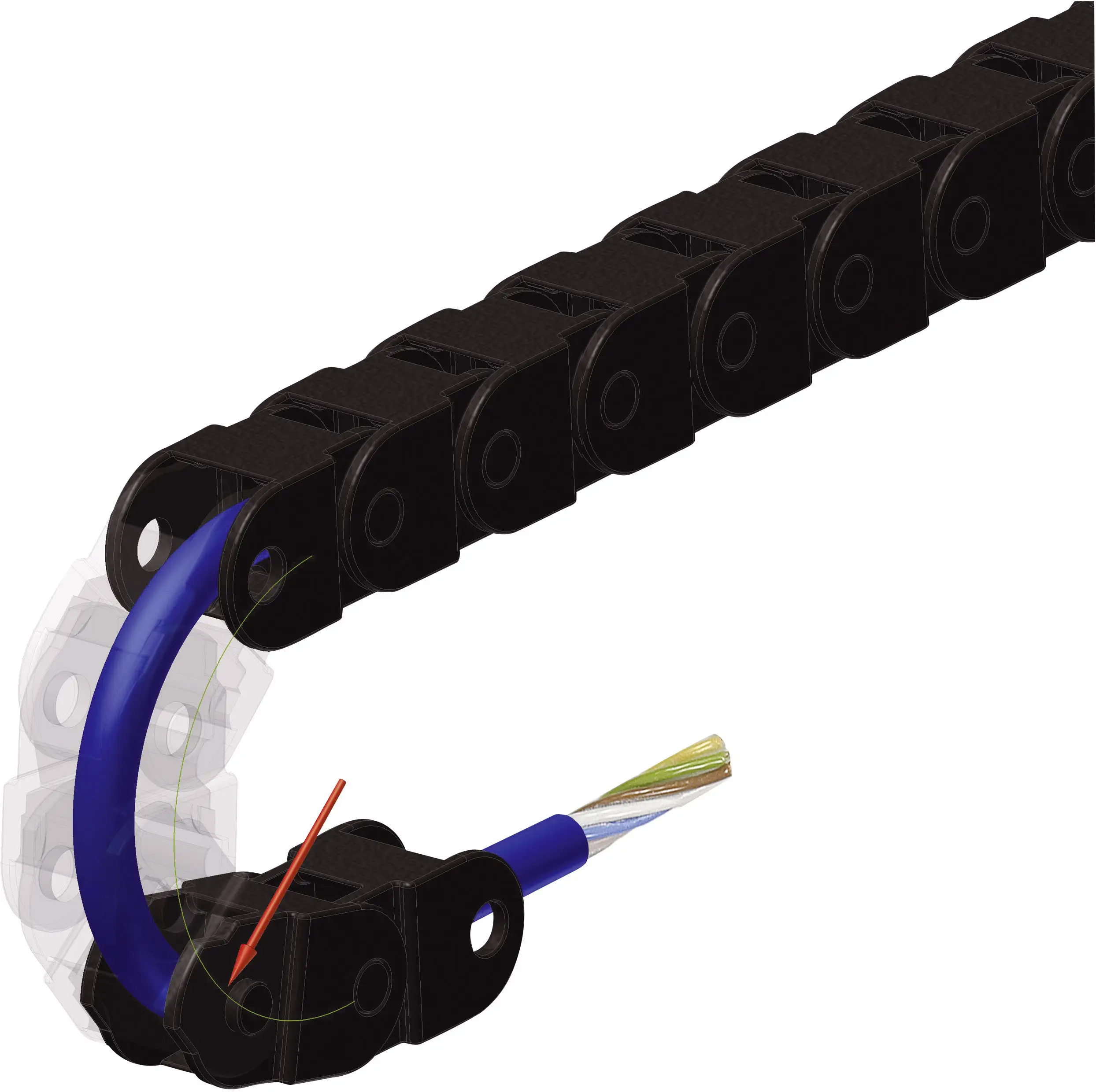 Кабельная цепь igus Chainflex® CF9.05.05, 500 В, 5 x 6,0 мм, количество изделий за погонный метр