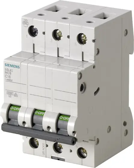Siemens LS-SCHALTER 6KA, C 16 А 3-полюсный автоматический выключатель