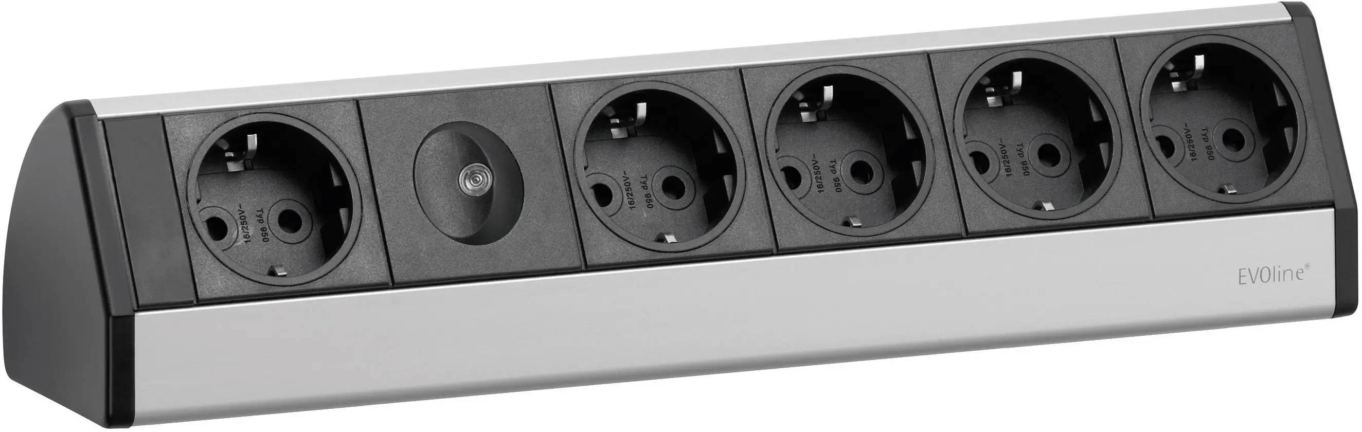 Сетевой удлинитель EVOline EVOLINE®DOCK ECONOMY 4fach 93000013, безопасный разъем, количество розеток: 4