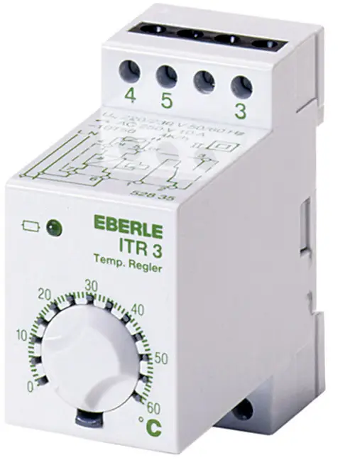 Универсальный термостат Eberle ITR-3 528 000 на DIN-рейку, диапазон регулировки от -40 до +20 °C