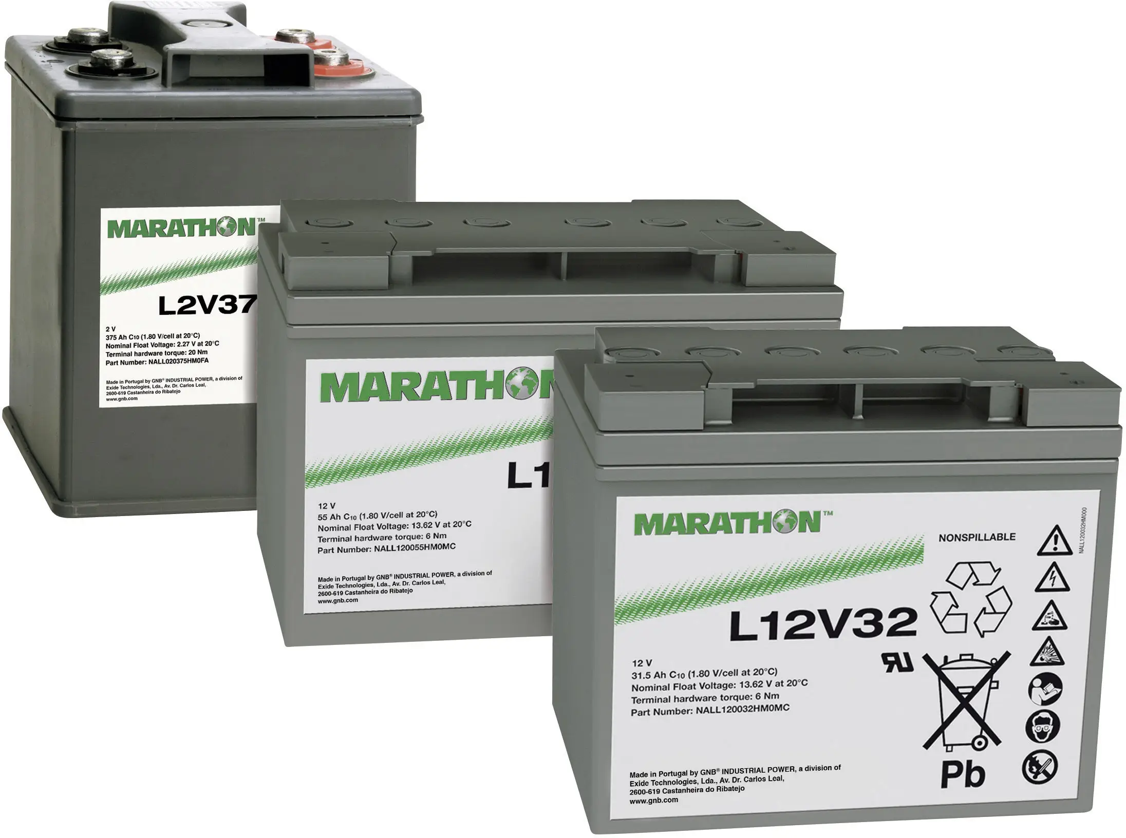 Свинцево-кислотний акумулятор GNB Marathon L12V24 NALL120024HM0MA, AGM, 12 В, 23,5 Аг