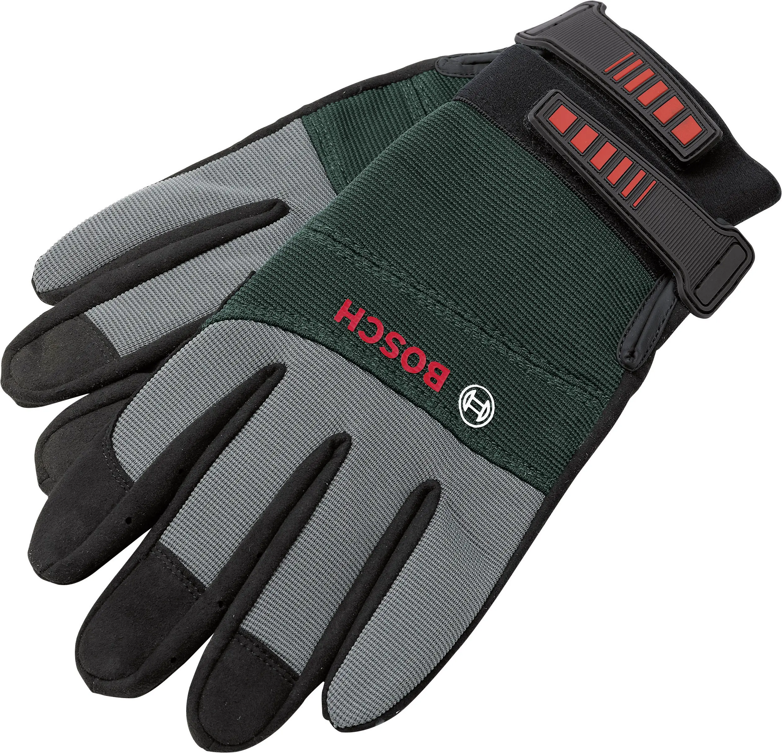 Рабочие перчатки Bosch для дома и сада F016800292, размер: 8, L, темно-зеленые, серебристые, черные.
