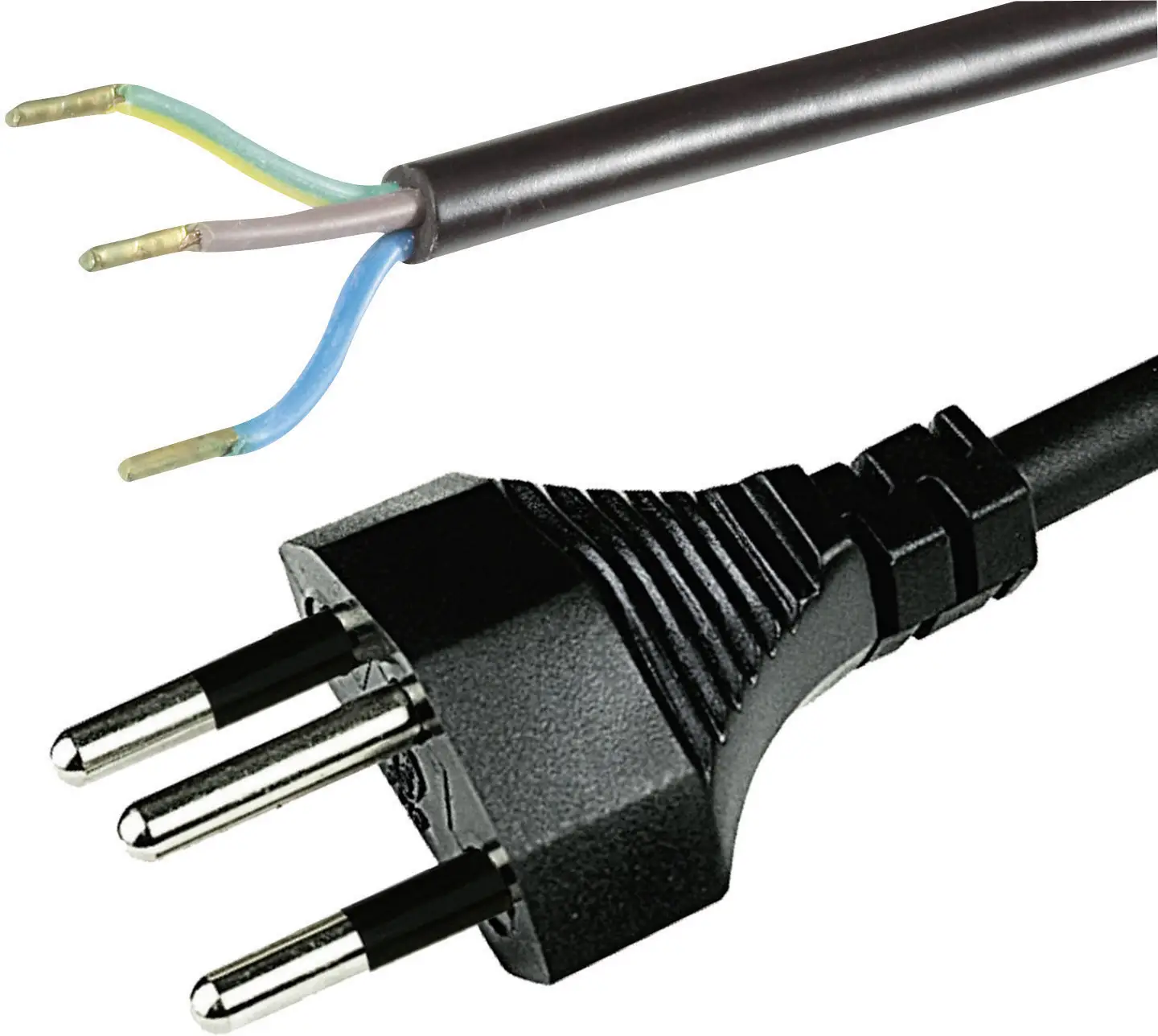 Силовий кабель HAWA 1008242, H05VV- F 3G0, 75, 250 В, 2 м, роз'єм Швейцарія