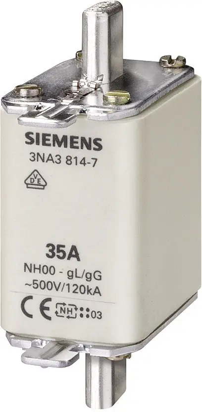 Запобіжник Siemens NH 500 V, розмір 00, 80 A