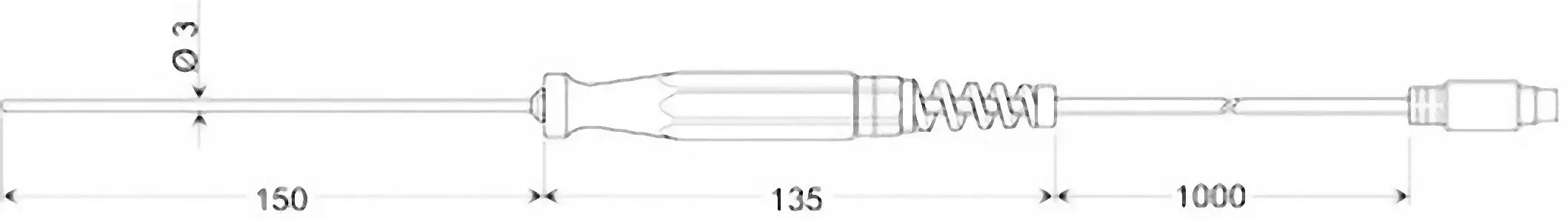 Greisinger GTF 401 Занурювальний датчик від -50 до 400 °C Тип датчика Pt100
