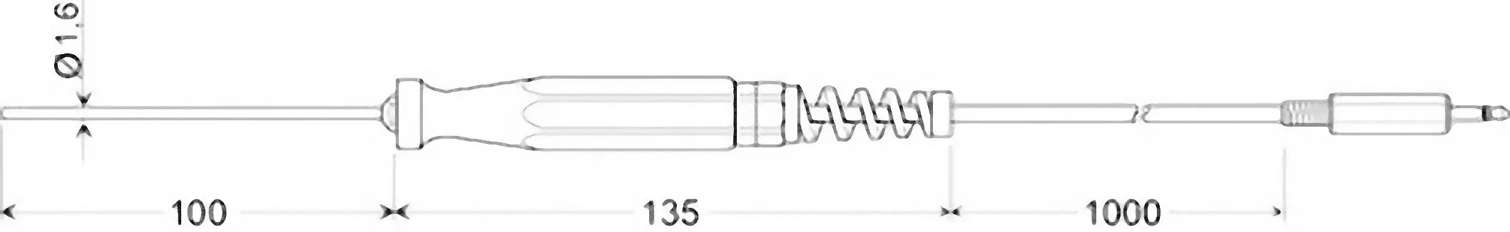 Занурювальний датчик Pt1000 Greisinger GTF 175/1.6, 601805, від -70 до 200 °C