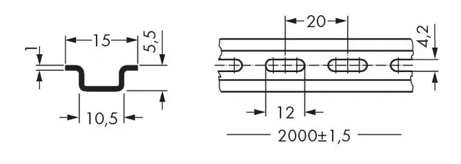 Стальная монтажная рейка WAGO 210-111