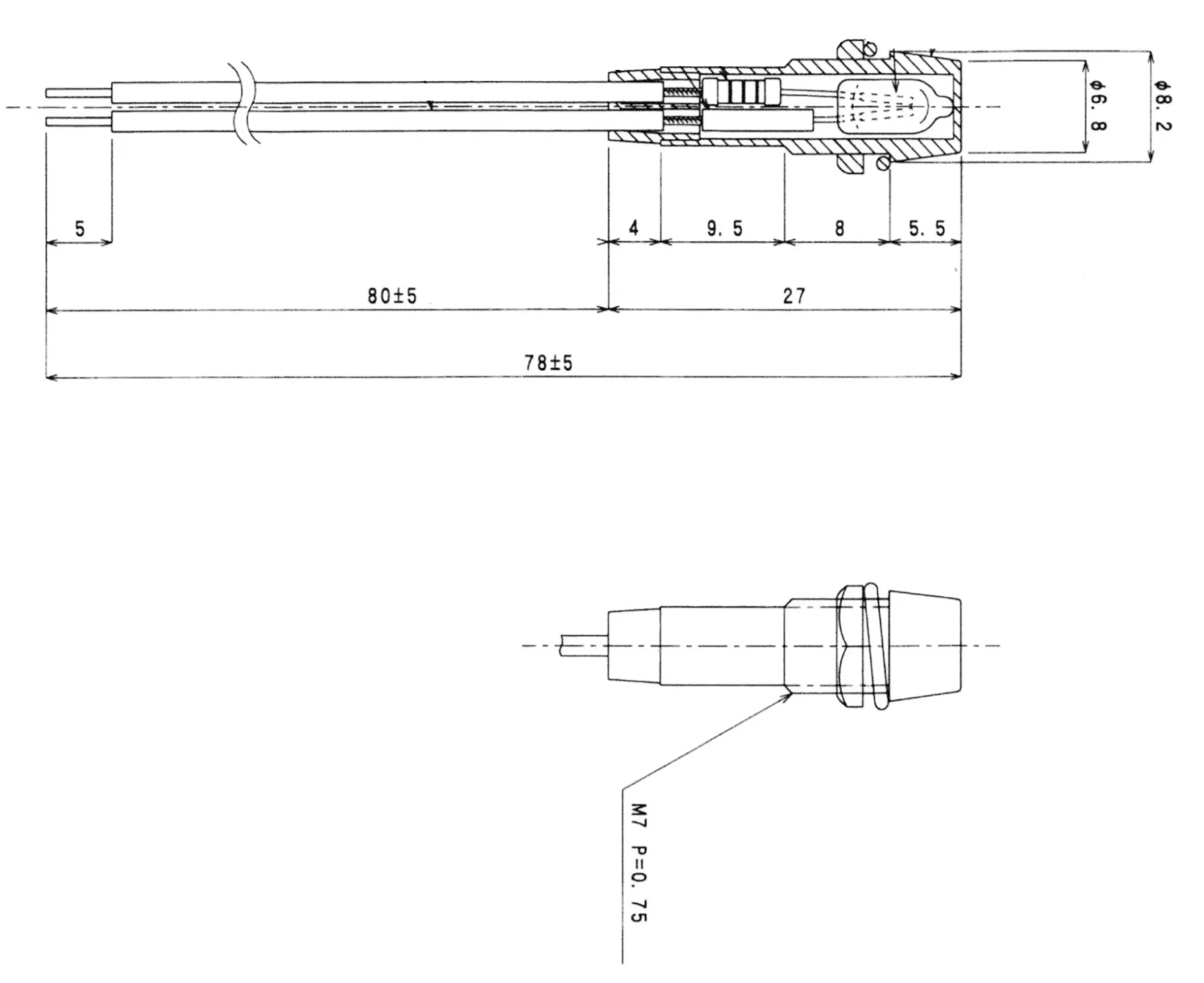 Сигнальная лампа Sedeco B-226, 230 В, Ø 7 мм, прозрачная
