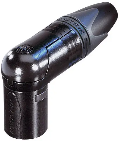Штекерный разъем XLR NC3MRX-B Neutrik, угловой штекерный разъем NC3MRX-B. Количество контактов: 3, черный, 1 шт.