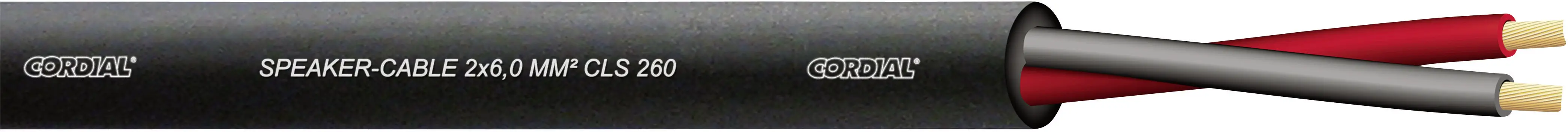Акустический кабель Cordial CLS 260 Black 500 HELUKABEL 2 x 6 мм² + 2 x 6 мм², черный, количество единиц на погонный метр