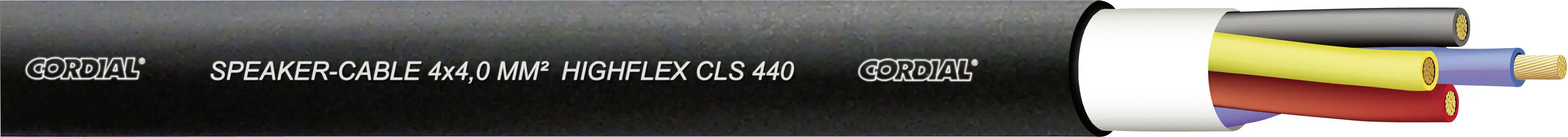 Акустический кабель Cordial CLS 425-50 Black 100, 4 x 2,5 мм², черный, количество изделий за погонный метр