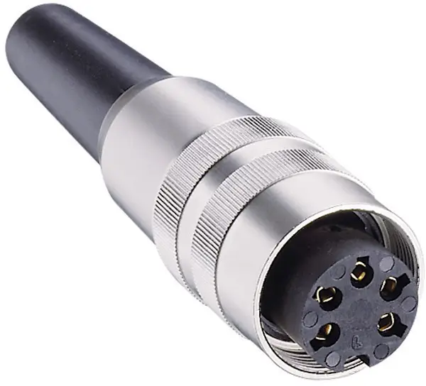 Круглый разъем DIN KV 60, прямой гнездовой разъем Lumberg KV 60. Количество контактов: 6, серебристый, 1 шт.
