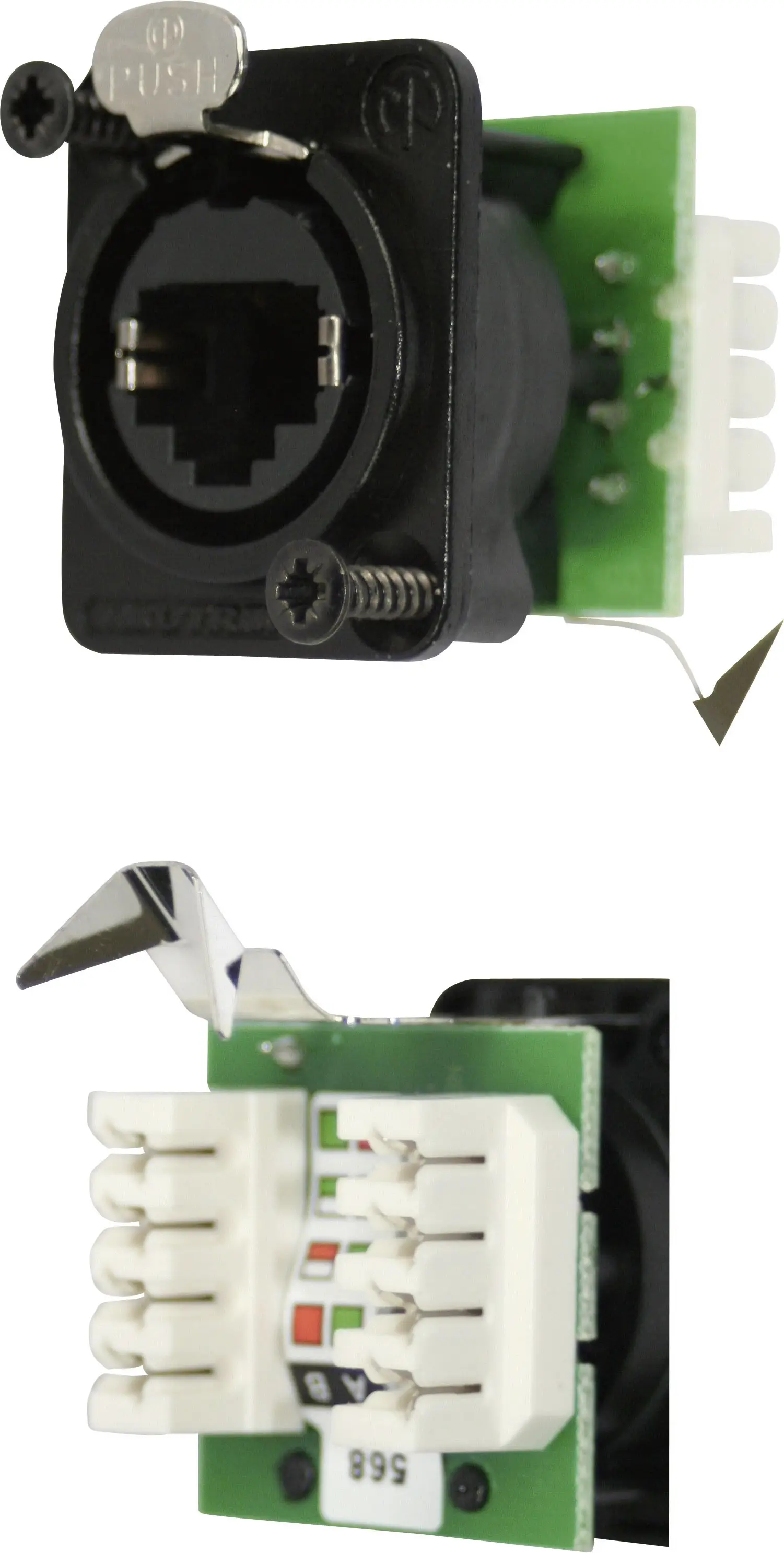 Разъем прямой гнездовой RJ45 Neutrik NE8FDV-YK-B Количество контактов: 8P8C 1 шт.