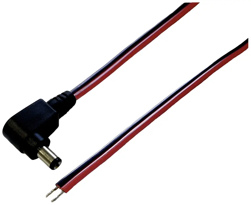 Кабель живлення BKL Electronic 072017-P, Ø 2,1 мм, 2 м, кутовий, чорний/червоний