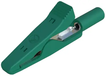 Миниатюрный зажимной соединитель типа «крокодил» Hirschmann Test & Measurement MA 1 930318104. Максимальный диапазон зажима: 4 мм.